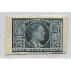 ARGENTINA 1951 GJ 1000Z JUAN DOMINGO PERON ENSAYO NO ADOPTADO ESTAMPILLA NUEVA MINT U$ 50 RARA